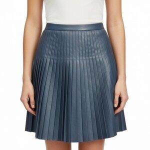 Rebecca Taylor Womens Blue Polyester Pleated Skirt  Sz 2